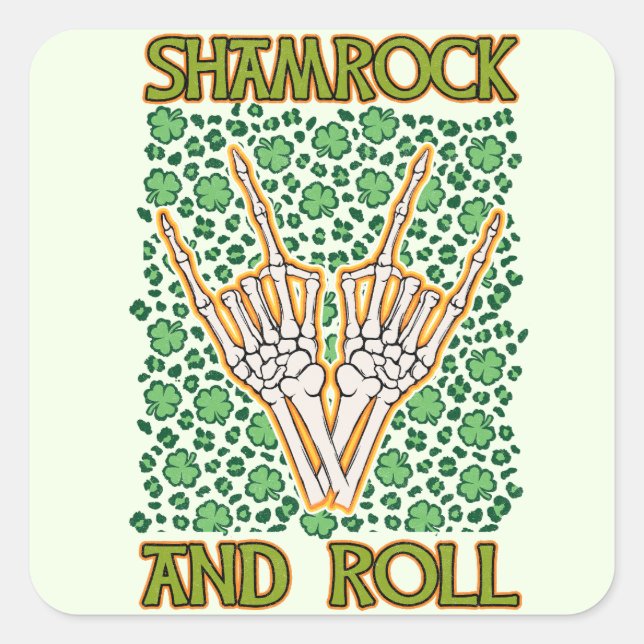 Kleeblatt und Roll St Patrick's Day Quadratischer Aufkleber (Vorderseite)