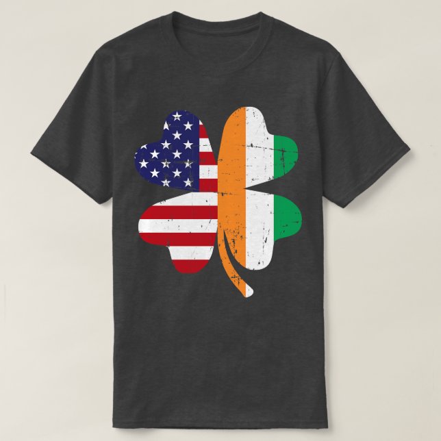 Kleeblatt USA Ireland St Patricks Day T-Shirt (Design vorne)
