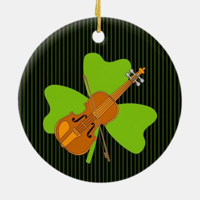 Kleeblatt Violin Keramik Ornament (Hinten)