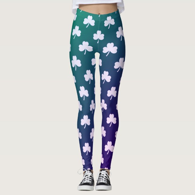 Kleeblatt White Blue Green Ombre Leggings (Vorderseite)