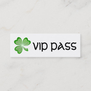 Kleeblatt White "VIP PASS" Visitenkarte dünn