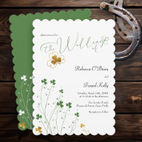 Kleeblatt Wildblume Grün und Gold Hochzeit
