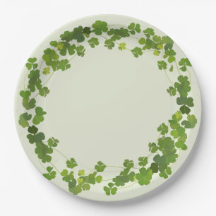 Kleeblattblumenstrauß, St Patrick Tag Pappteller