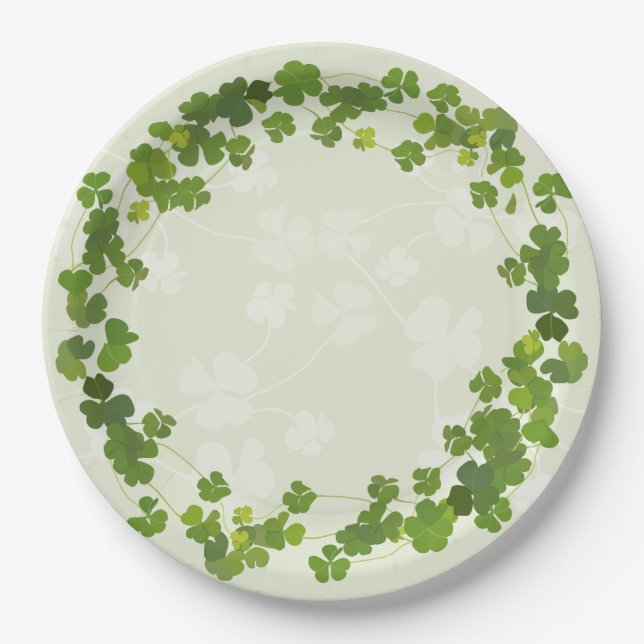 Kleeblattblumenstrauß, St Patrick Tag Pappteller (Vorderseite)