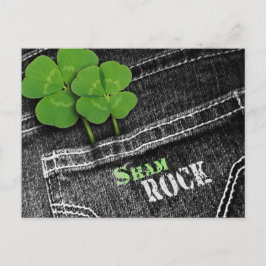 Kleeblätter am Black Jeans Pocket St. Patrick's Da Postkarte