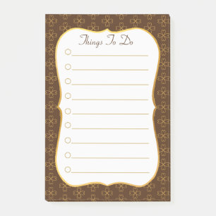 Kleeblätter auf Braun und Weiß & Dinge zu tun Post-it Klebezettel