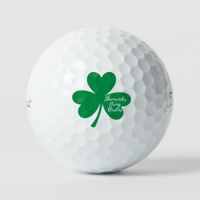 'Kleeblätter bringen Birdies' St. Patrick's Day-Sp Golfball (Vorderseite)