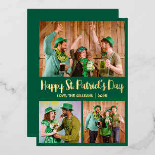 Kleeblätter der Familie St patricks (einfache St. Folien Feiertagskarte