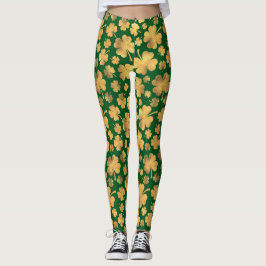 Kleeblätter der Golden Foil Lucky Clovers Leggings