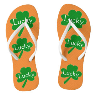 Kleeblätter Grüne, orange Flip Flops