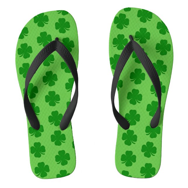 Kleeblätter, Happy St. Patrick's Day! Flip Flops (Fußbett)