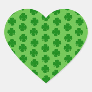 Kleeblätter, Happy St. Patrick's Day! Herz-Aufkleber