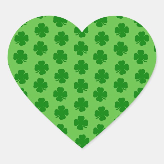 Kleeblätter, Happy St. Patrick's Day! Herz-Aufkleber (Vorderseite)