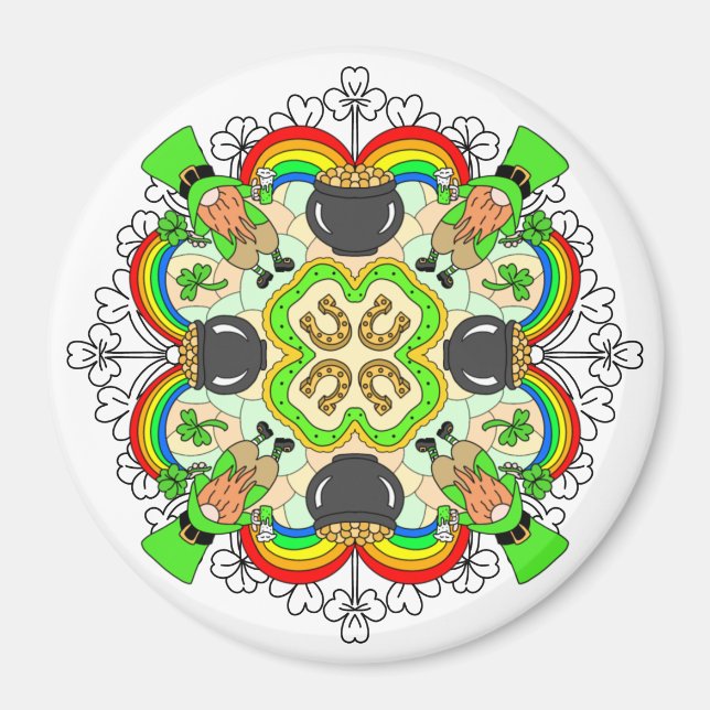 Kleeblätter, Leprechauns St Patrick's Day Magnet (Vorne)