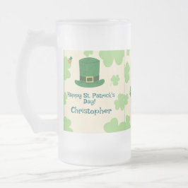 Kleeblätter, Leprechauns und goldene Tasse gefrost