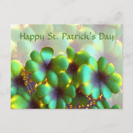Kleeblätter mit Goldakzenten, St. Patrick's Day Postkarte