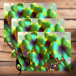 Kleeblätter mit Goldakzenten, St. Patrick's Day Seidenpapier