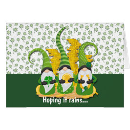 Kleeblätter Rain Gnome St Patrick's Day Card
