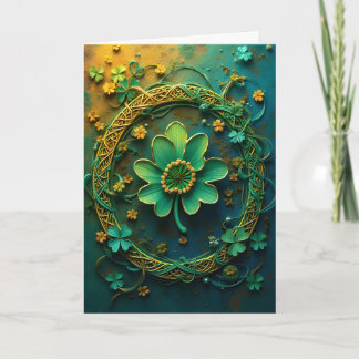 Kleeblätter rund um den Wreath St. Patrick's Day Feiertagskarte