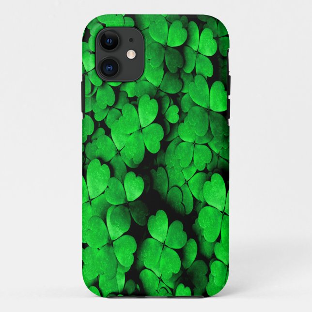 Kleeblätter und Herz St. Patrick's Day Green Case-Mate iPhone Hülle (Rückseite)