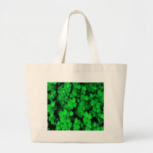 Kleeblätter und Herz St. Patrick's Day Green Jumbo Stoffbeutel