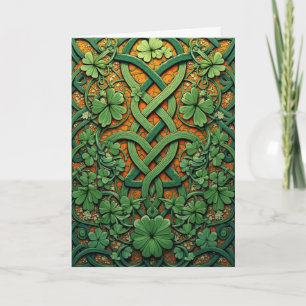 Kleeblätter und keltische Knoten St. Patrick's Day Feiertagskarte