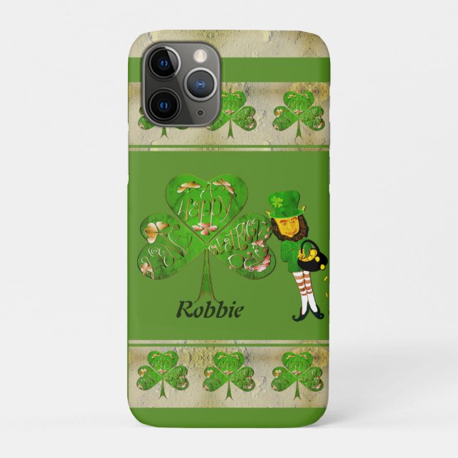 Kleeblätter und Leprechaun Case-Mate iPhone Hülle (Rückseite)