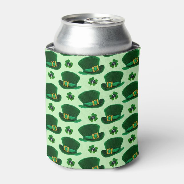 Kleeblätter und Leprecherhäuser Dosenkühler (Kanne Vorderseite)