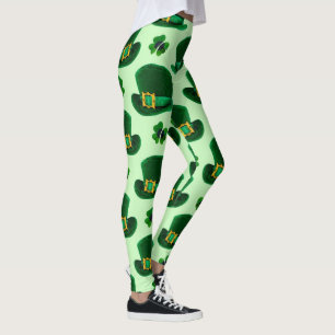 Kleeblätter und Leprecherhäuser Leggings