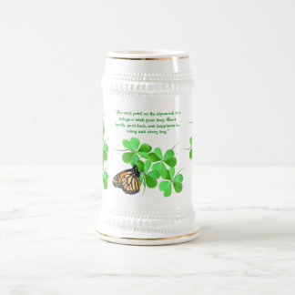 Kleeblätter und Schmetterling-Tasse Bierglas