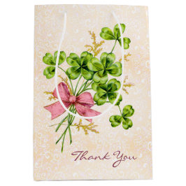 Kleeblätter Vintag Niedlich Pink Lucky Girl Babydu Mittlere Geschenktüte