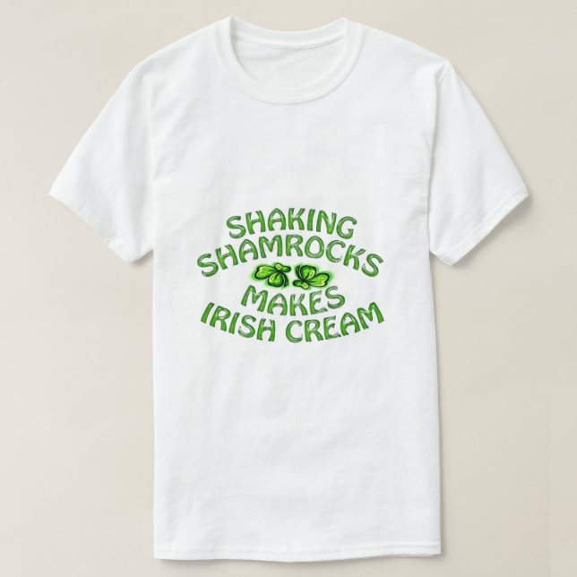 Kleeblätter warnen St. Patricks Day Spaß T-Shirt (Design vorne)