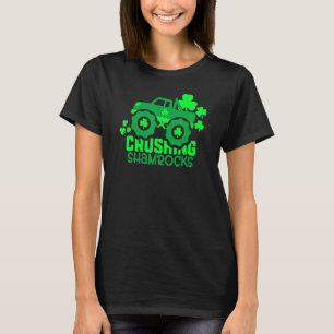 Kleeblätter zerkleinern Monster Truck Boys Irish S T-Shirt