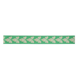 Kleeblätter zu Green Satin Ribbon Satinband