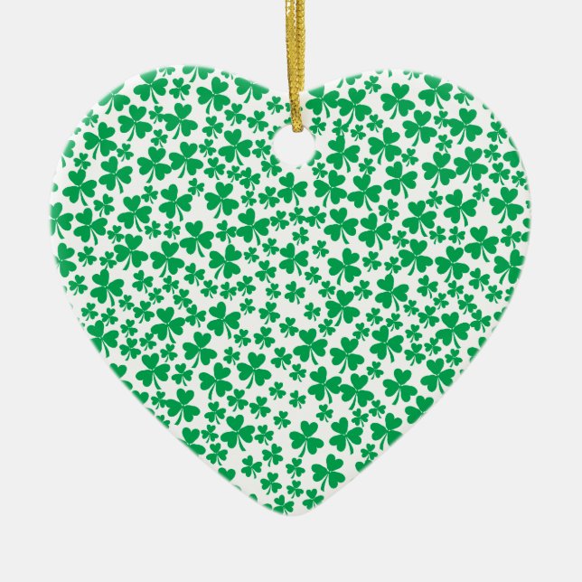 Kleeblätter zum St. Patrick's Day Keramikornament (Vorne)