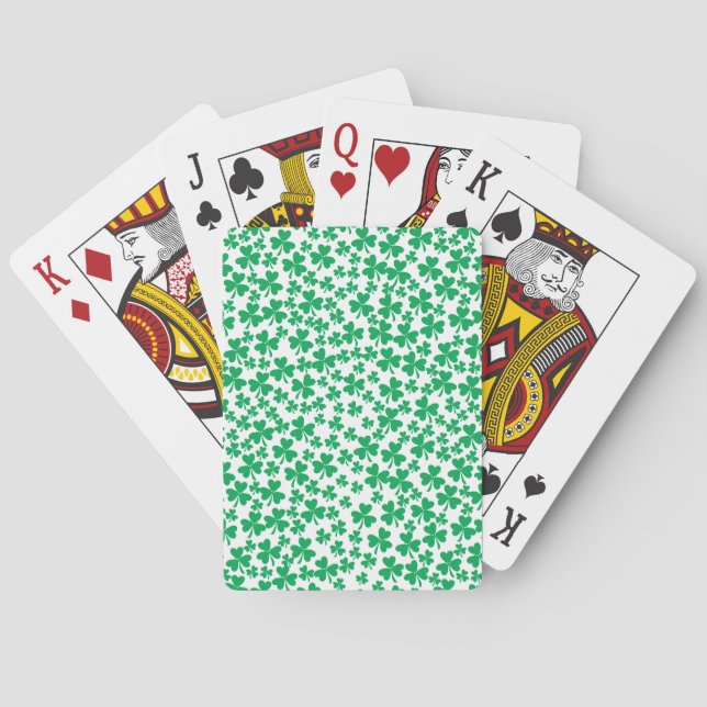 Kleeblätter zum St. Patrick's Day Spielkarten (Rückseite)