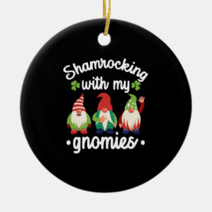 Kleeblattfeier mit meinen Gnomies Lustiger St. Pat Keramik Ornament