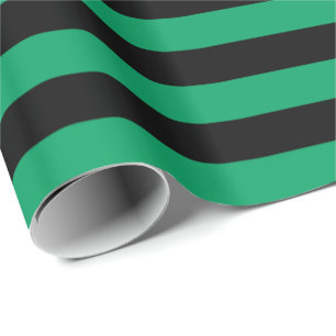 Kleeblattgrün und schwarze Streifen Geschenkpapier