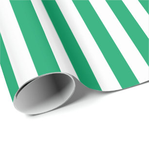 Kleeblattgrün und Weiß gestreift Geschenkpapier