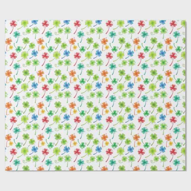 Kleeblattmuster Geschenkpapier (Flach)