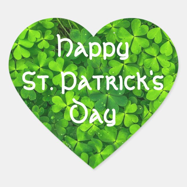 Kleeblatts Clover Verlasse St. Patrick's Day Fun Herz-Aufkleber (Vorderseite)