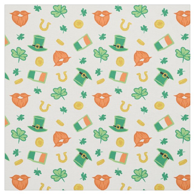Kleeblatts & Hats - St Patrick's Day Pattern Stoff (Muster)
