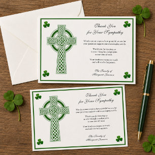 Kleeblatts Katholische Irish Celtic Cross Beileid Dankeskarte