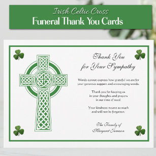 Kleeblatts Katholische Irish Celtic Cross Beileid Dankeskarte