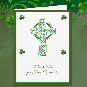 Kleeblatts Katholische Irish Celtic Cross Beileid Dankeskarte