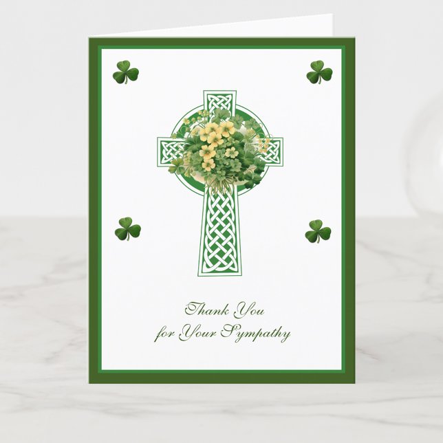 Kleeblatts Katholische Irish Celtic Cross Beileid Dankeskarte (Von Creator hochgeladen)