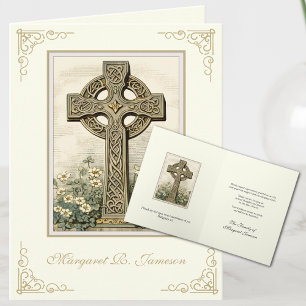 Kleeblatts Katholische Irish Celtic Cross Beileid Dankeskarte
