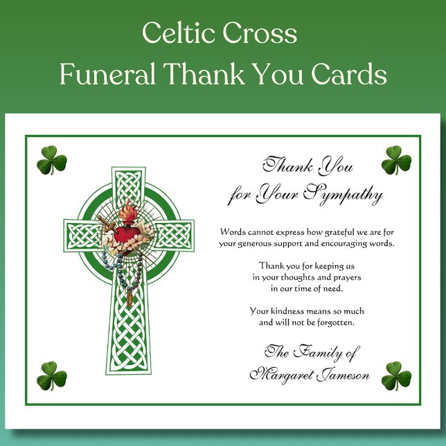 Kleeblatts Mary Irish Celtic Cross Beileid Dankeskarte (Von Creator hochgeladen)