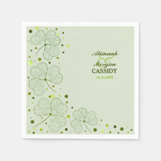 Kleeblatts Polka Dots Hochzeitspapier Napkins Serviette