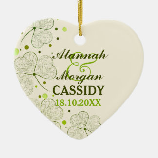 Kleeblatts Polka Dots Wedding Keramikornament